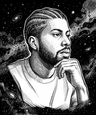 Illustrated portrait of Keem